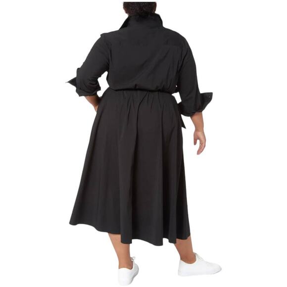 Pari Passu NWOT Poplin Shirtdress Black Side Pockets Size C2 (US 14) NO BELT - Picture 3 of 12